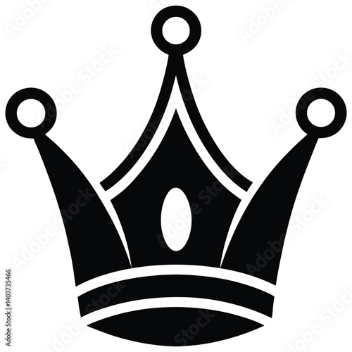 Stylized black silhouette crown with elegant curves