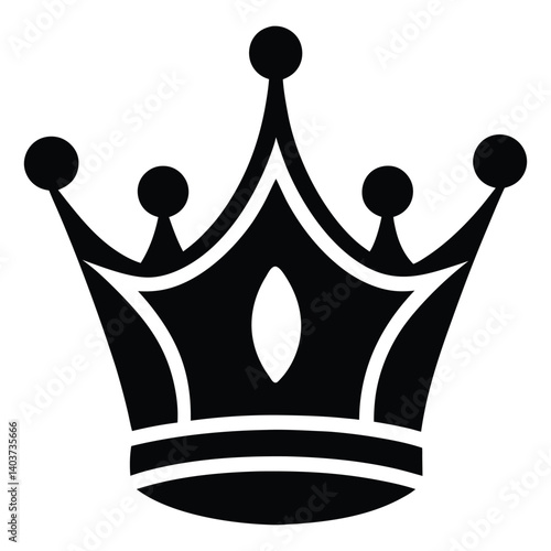 Stylized black silhouette crown with elegant curves