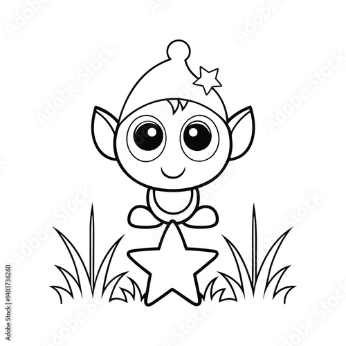 Santa�s Helper Painting Toys on Snowy Grass  
