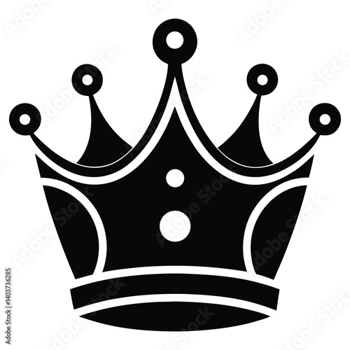 Stylized black silhouette crown with elegant curves