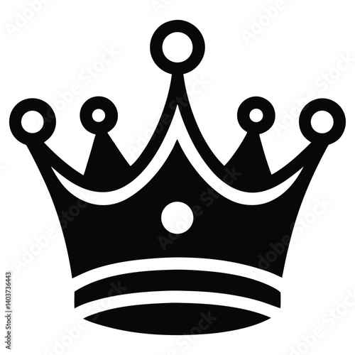 Stylized black silhouette crown with elegant curves