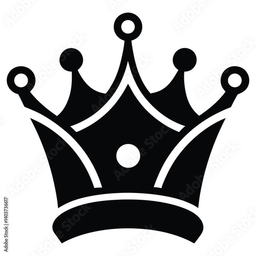 Stylized black silhouette crown with elegant curves