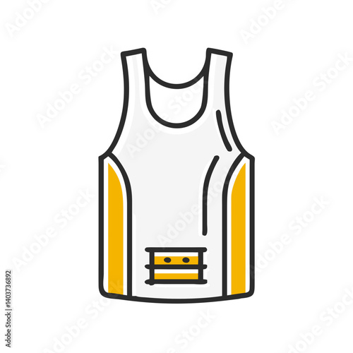 White Tank Top with Yellow Accents  