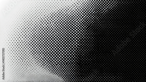 Dotted gradient vector illustration, white and black halftone background, horizontal seamless dotted lines, monochrome dots texture backdrop, retro effect. modern