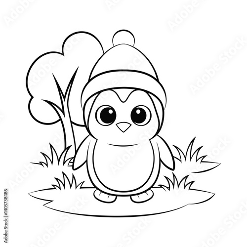 cute reindeer skating on ice add grass and a tree