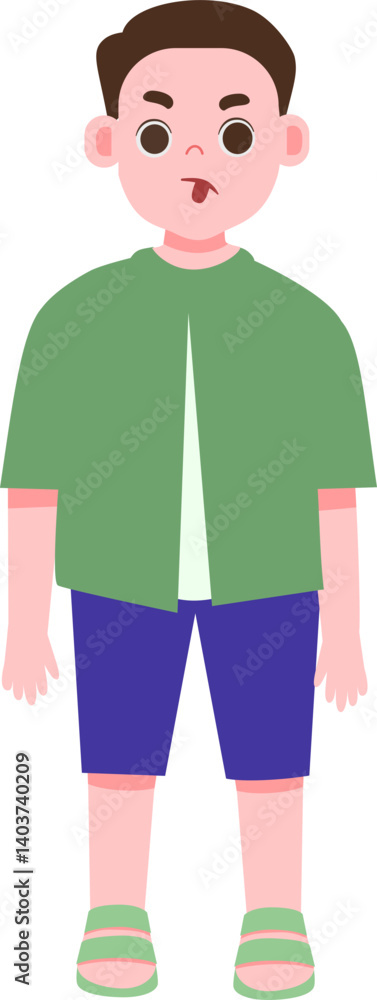 Fototapeta premium Cute kid variation expression illustration 