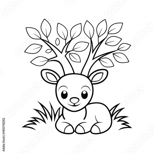 cute snowman wearing a scarf add grass and a tree