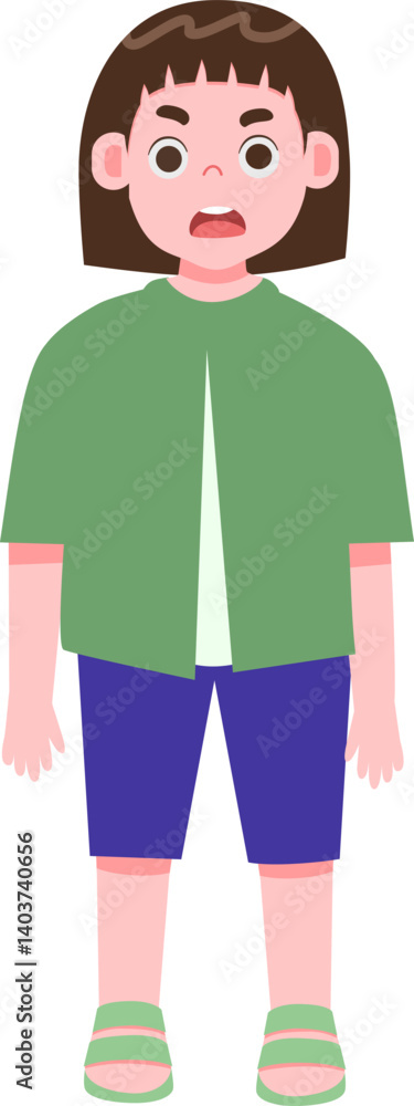 Fototapeta premium Cute kid variation expression illustration 