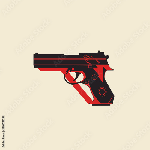 Gun icon isolated . Pistol illustration. Weapon symbol.