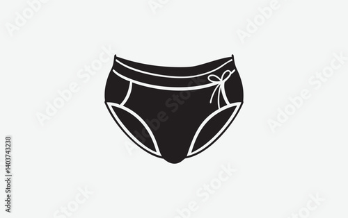 "Minimalist Brown Bikini Underwear Vector Graphic"

