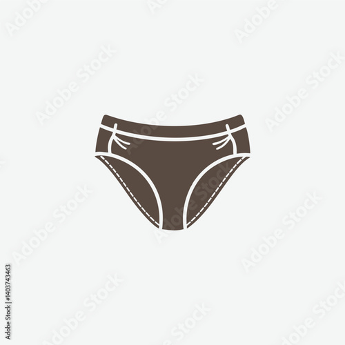 "Minimalist Brown Bikini Underwear Vector Graphic"

