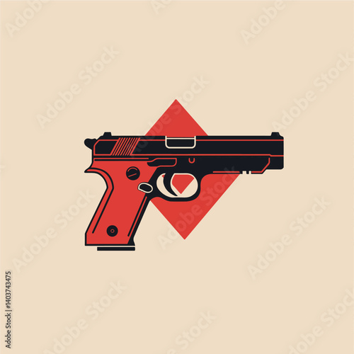 Gun icon isolated . Pistol illustration. Weapon symbol.