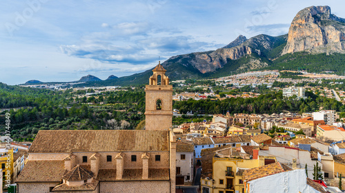 View of the beautiful town of Polop in Alicante.
