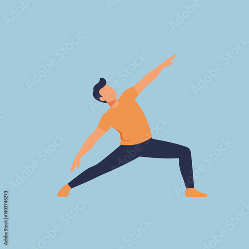 Yoga pose silhouette in flat design style for health and wellness vector art