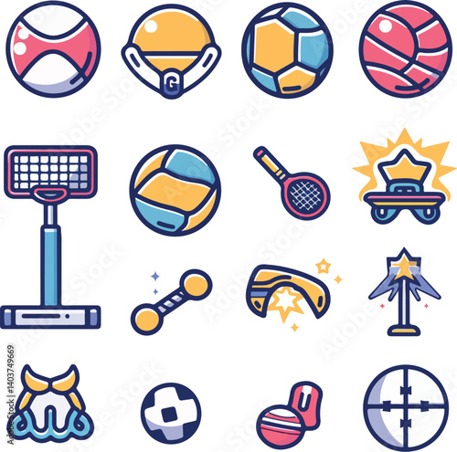 game sports icons set
