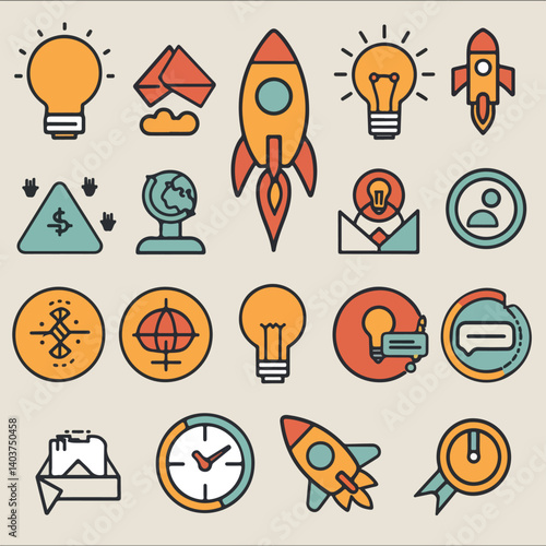 set of icons for web design