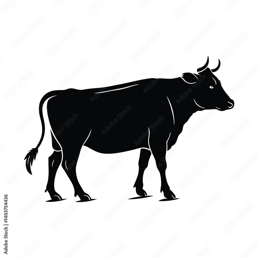 Fototapeta premium Cow silhouette Vector illustration