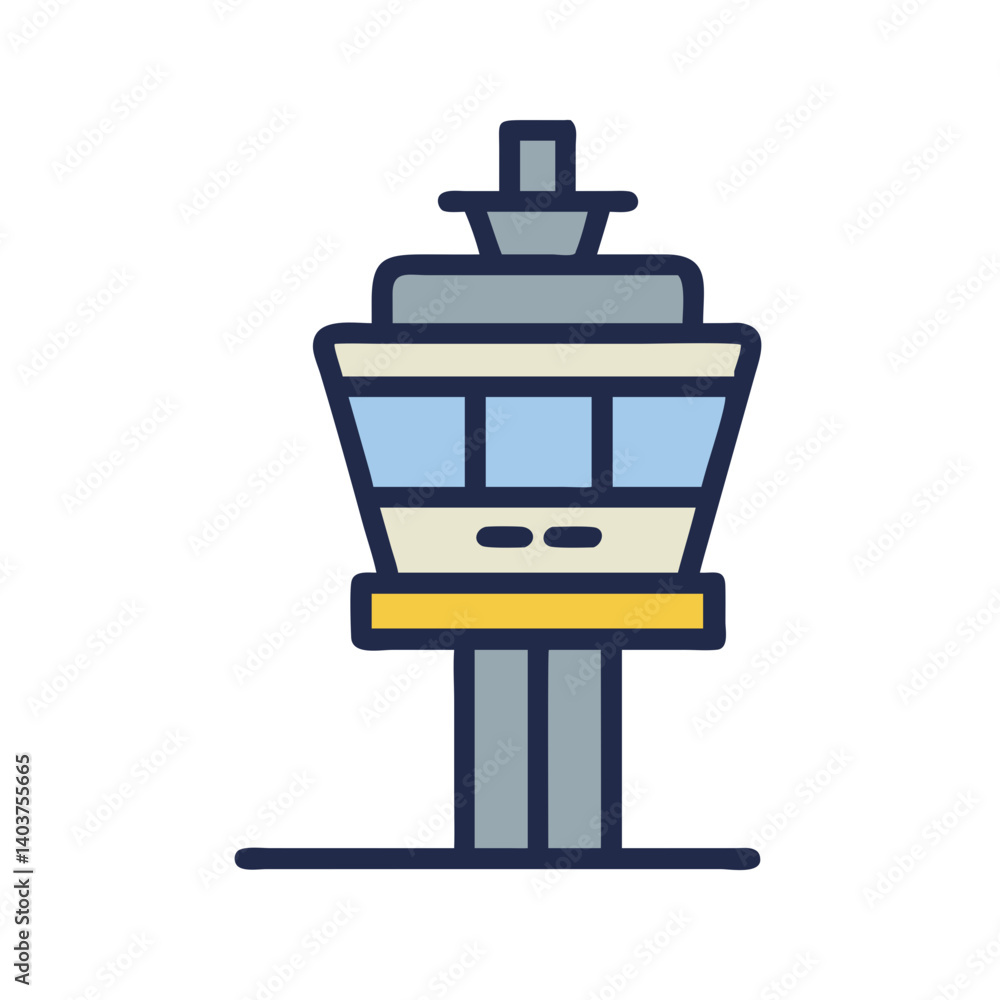 Air Traffic Control Tower Icon Representing Aviation or Airport Management Air Traffic Control Tower Icon Representing Aviation or Airport Management