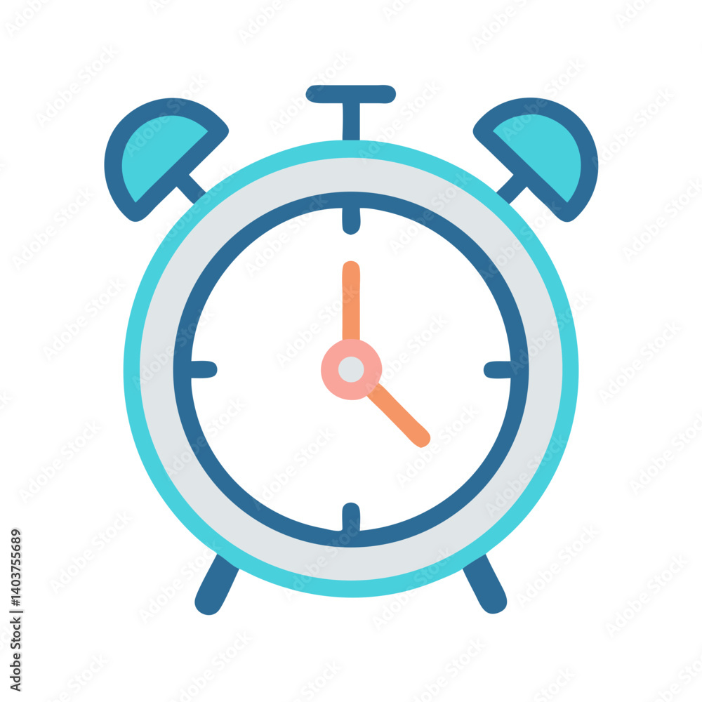 Alarm Clock Icon Representing Preschool or Time Management Alarm Clock Icon Representing Preschool or Time Management