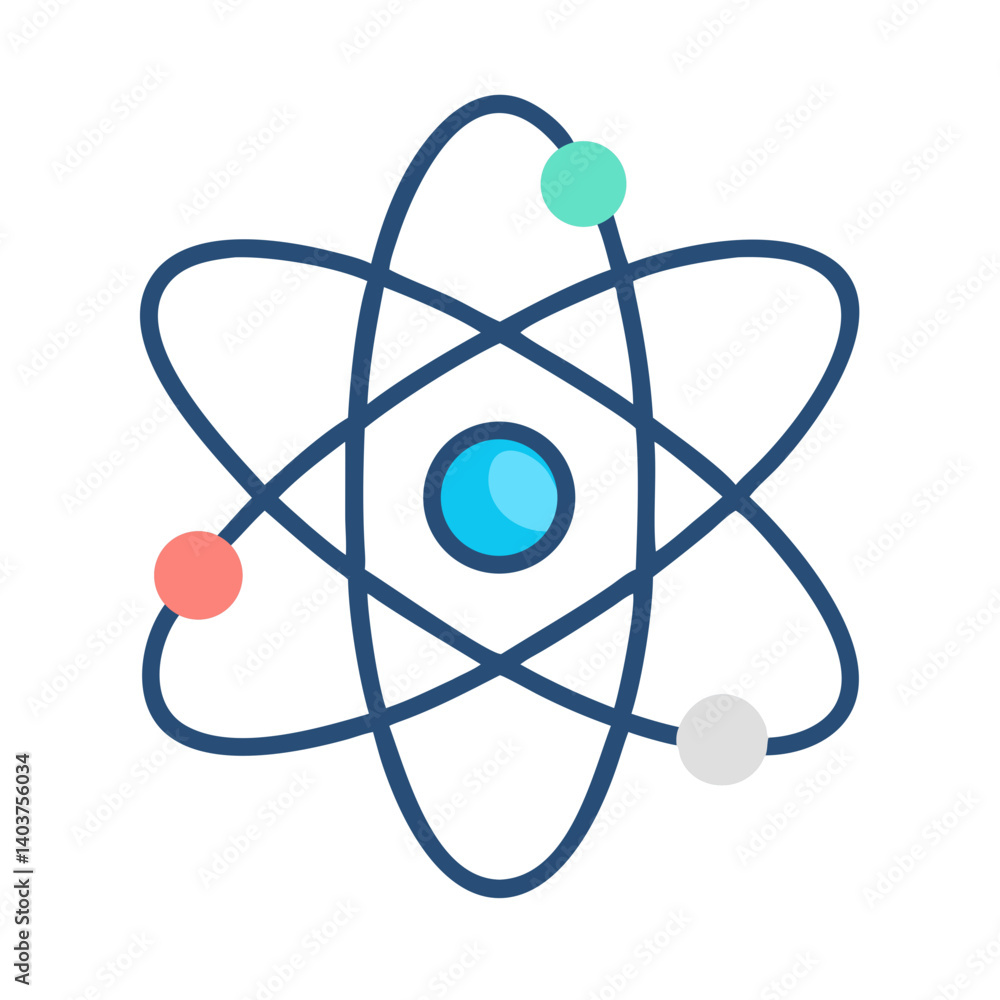 Atomic Model Icon Representing Physics or Natural Sciences Atomic Model Icon Representing Physics or Natural Sciences