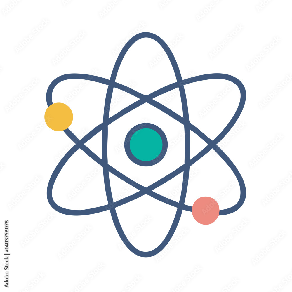 Atomic Model Icon Representing Physics or Natural Sciences