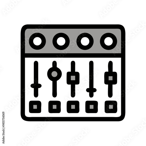 Audio Mixer Board Icon Representing Music Production or Sound Mixing