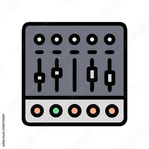 Audio Mixer Board Icon Representing Music Production or Sound Mixing