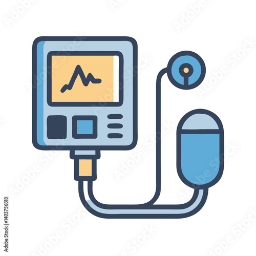 Blood Pressure Monitor Icon Representing Hypertension or Health Monitoring
