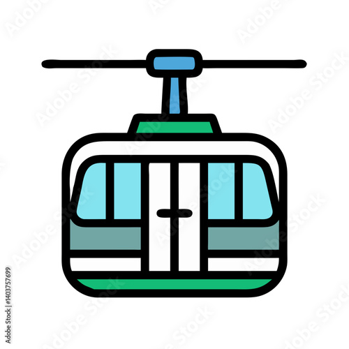 Cable Car Icon Representing Mountain Transport or Scenic Ride