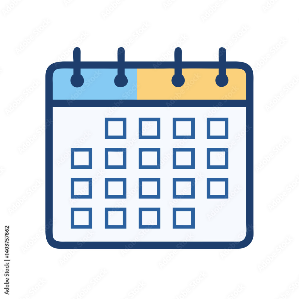 Calendar Grid Icon Representing Schedule or Task Management Calendar Grid Icon Representing Schedule or Task Management