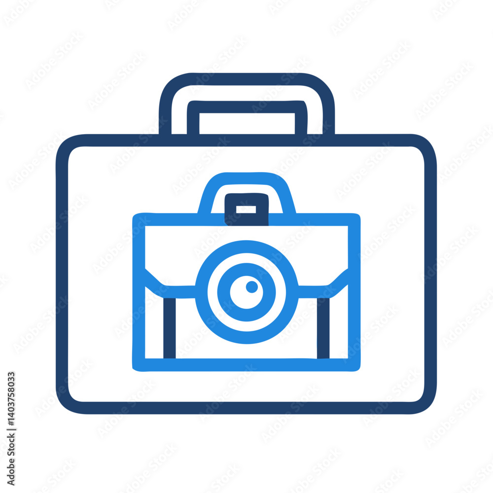 Camera in Case Icon Representing Photography Equipment or Storage Camera in Case Icon Representing Photography Equipment or Storage