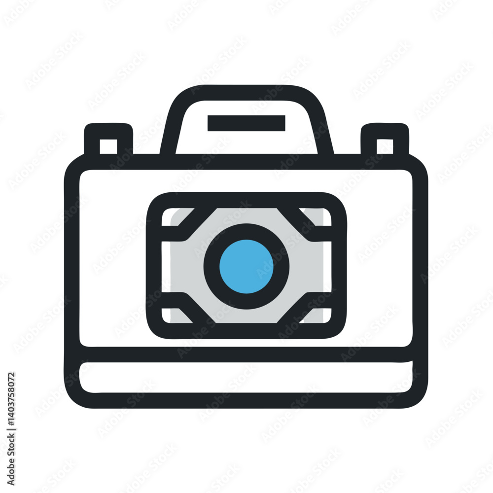 Camera in Case Icon Representing Photography Equipment or Storage Camera in Case Icon Representing Photography Equipment or Storage