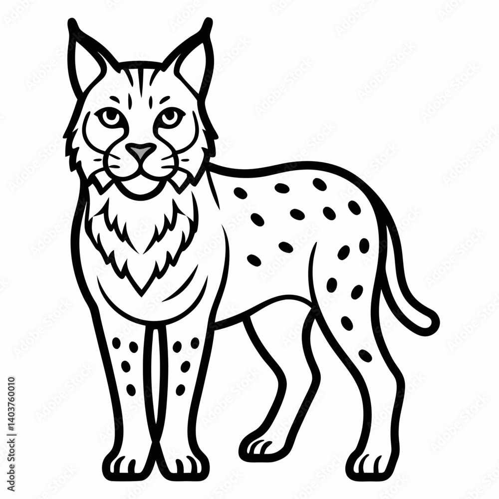 Fototapeta premium Bobcat outline icon on white background