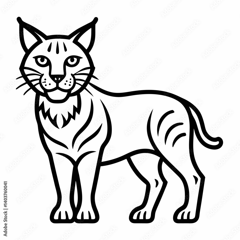 Bobcat outline icon on white background Bobcat outline icon on white background