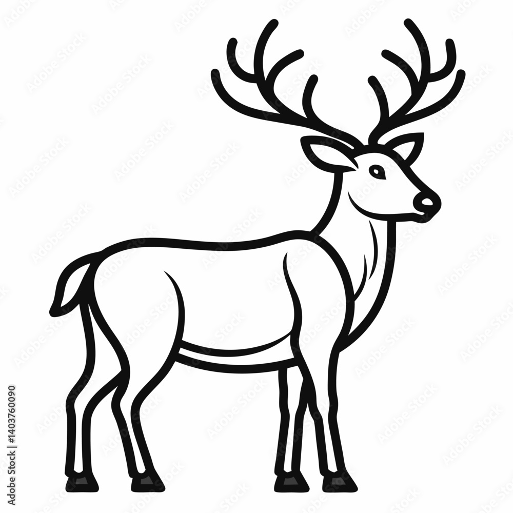 Fototapeta premium Caribou outline icon on white background