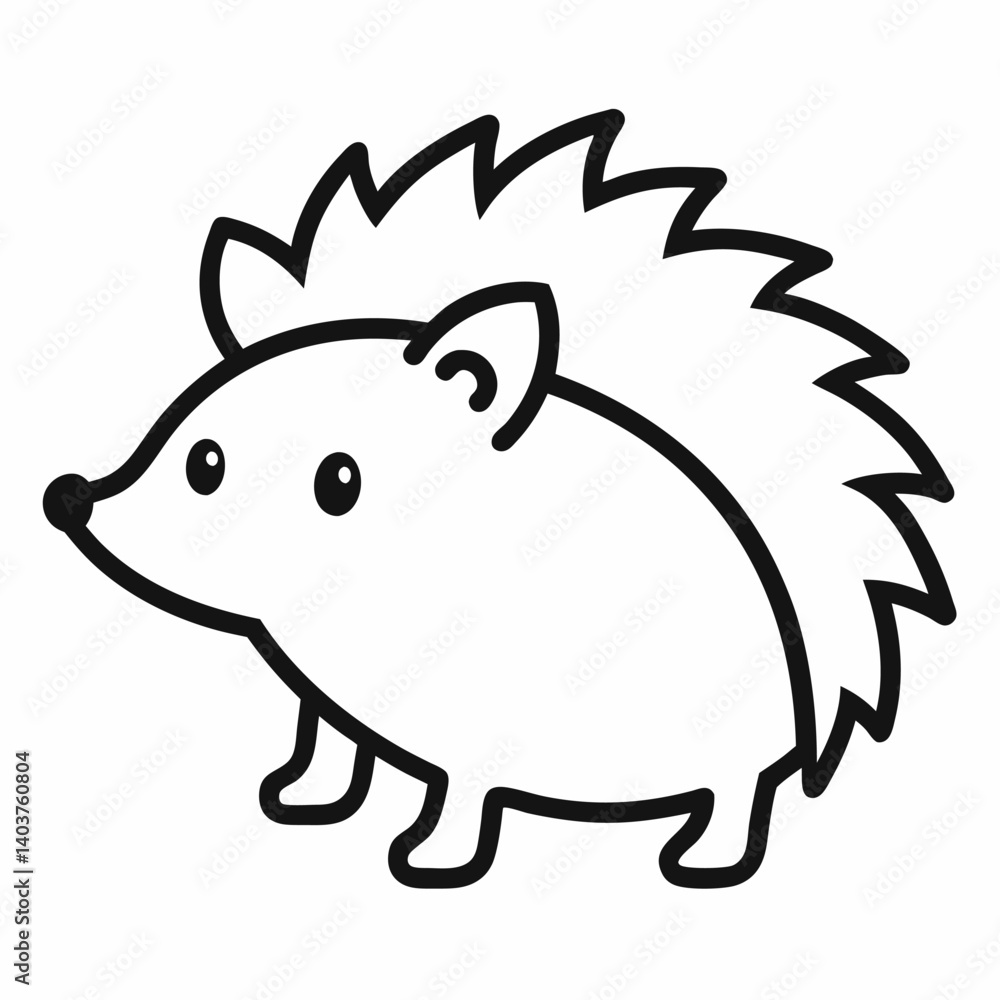 Porcupine outline icon on white background Porcupine outline icon on white background