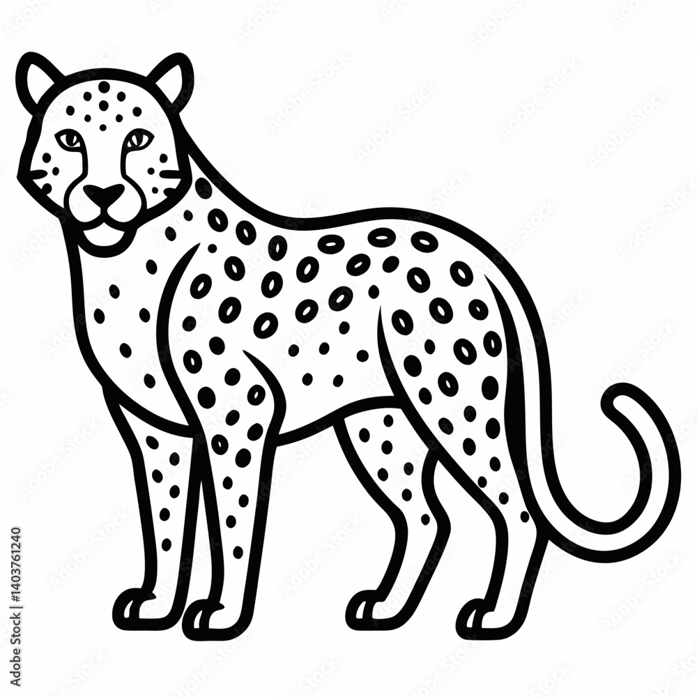 Obraz premium Leopard outline icon on white background