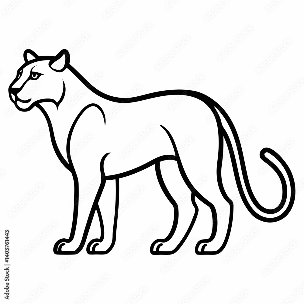 Fototapeta premium Panther outline icon on white background