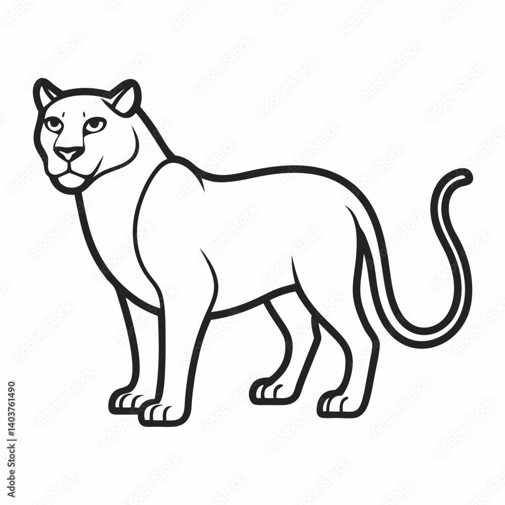 Obraz premium Panther outline icon on white background