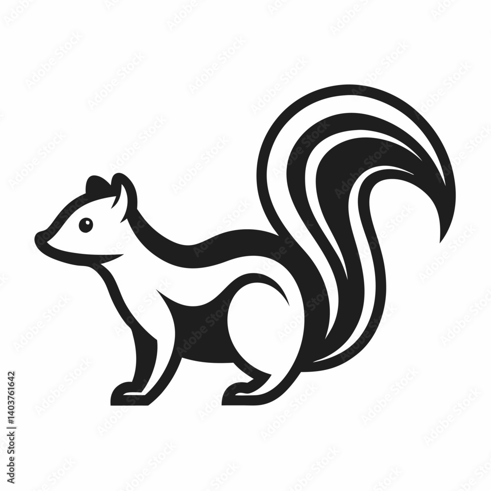 Fototapeta premium Skunk outline icon on white background