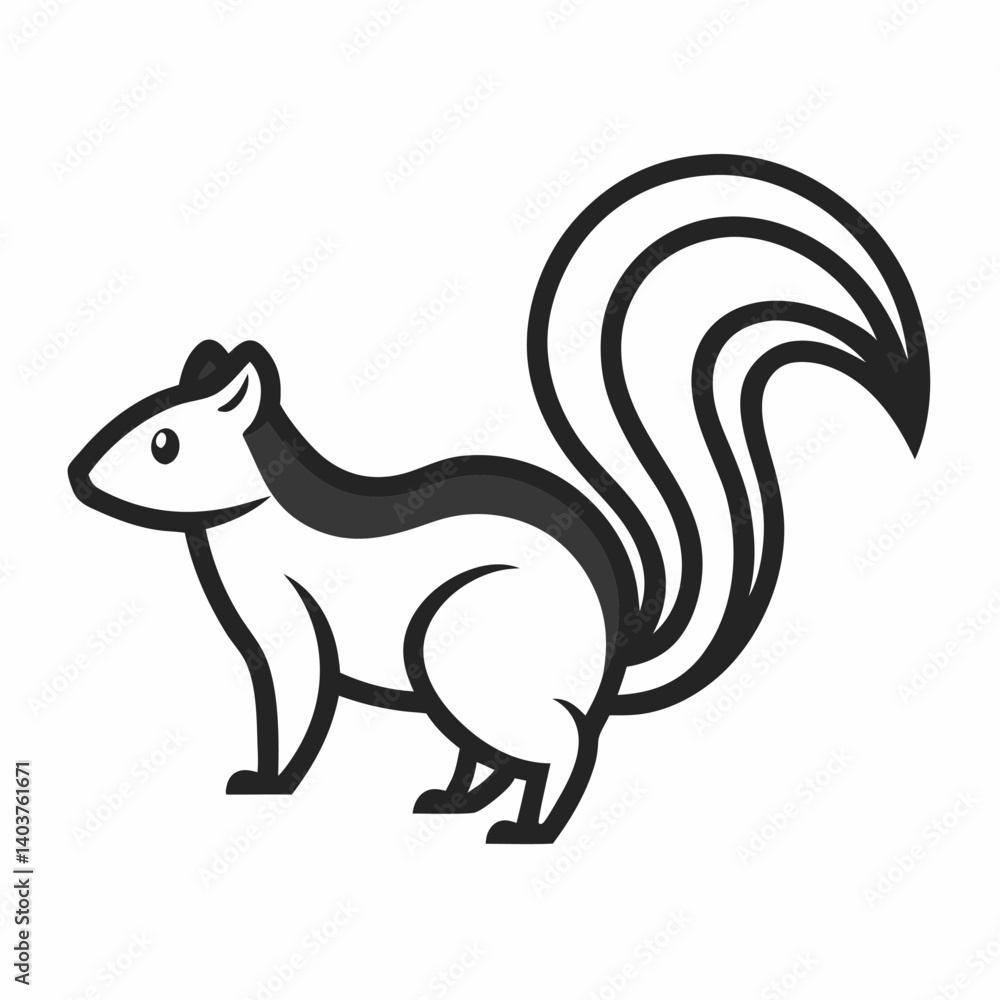 Fototapeta premium Skunk outline icon on white background