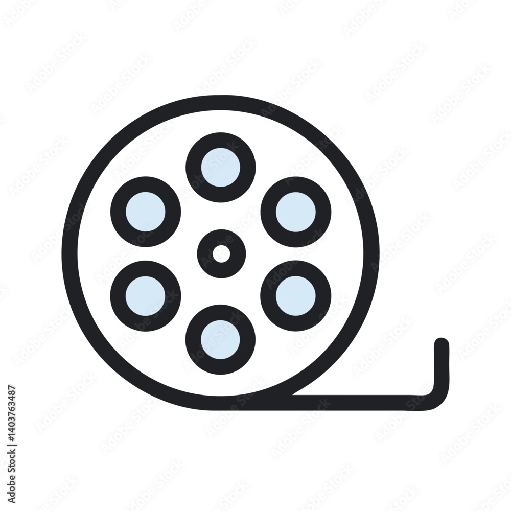 Film Reel Icon Representing Cinema or Movie Entertainment Film Reel Icon Representing Cinema or Movie Entertainment