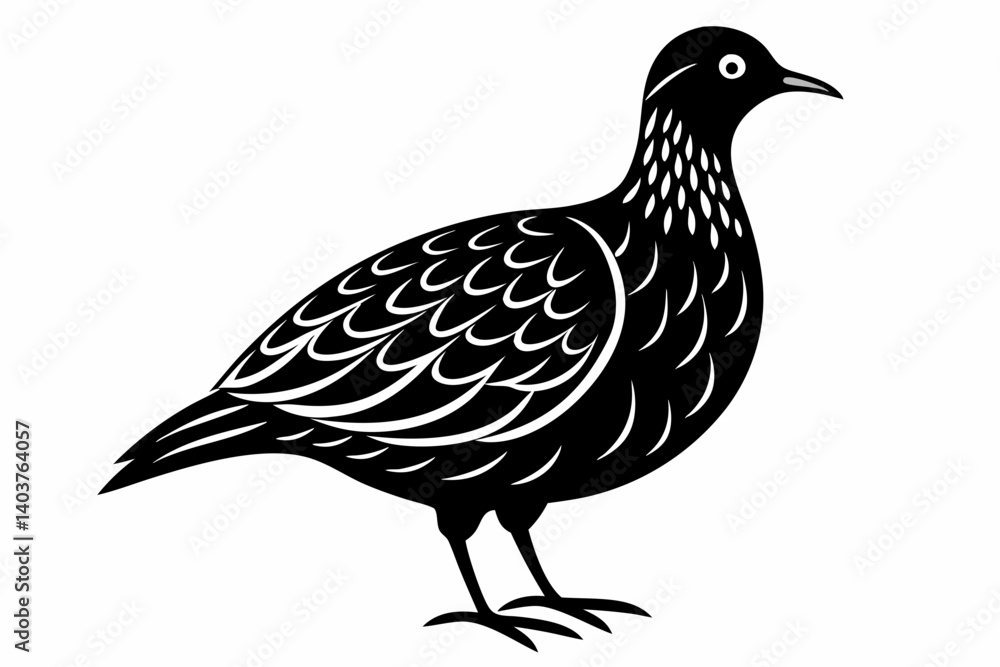 Fototapeta premium American woodcock silhouette black vector