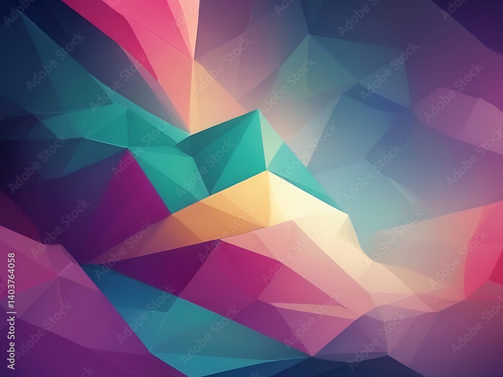 Obraz premium Vibrant Polygon Low Poly Abstract Background Modern Geometric Art Design