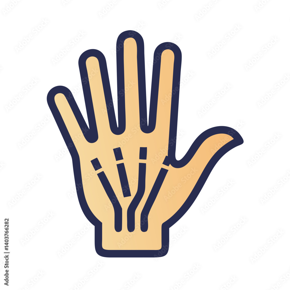 Obraz premium Hand Icon Representing Palm or Manual Structure
