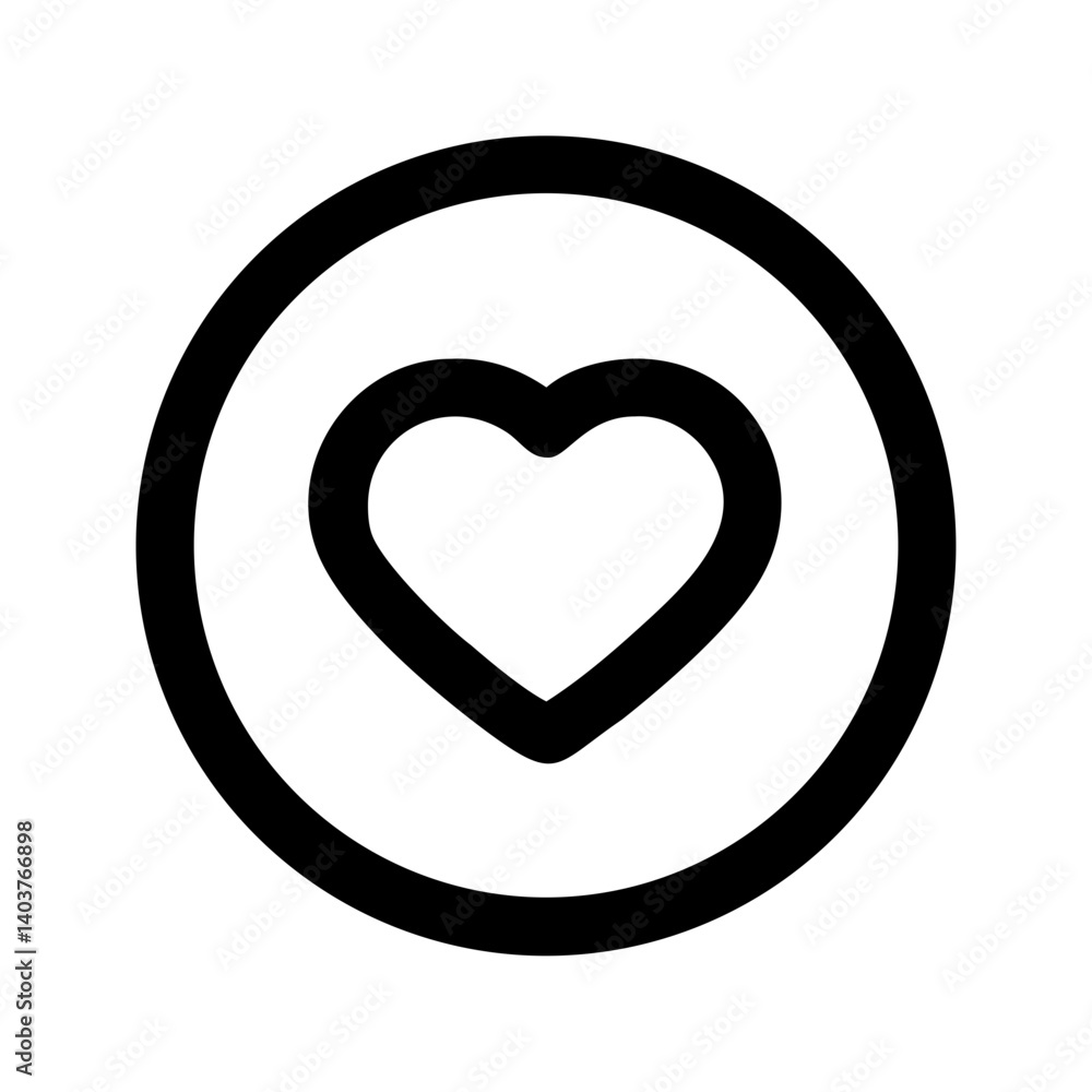Heart in Circle Icon Representing Customer Favorite or Loyalty Heart in Circle Icon Representing Customer Favorite or Loyalty