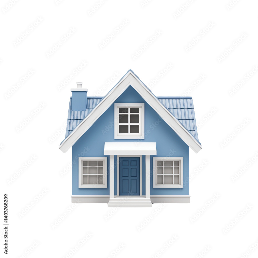 Charming Blue House with Gabled Roof and Front Door Entrance Charming Blue House with Gabled Roof and Front Door Entrance