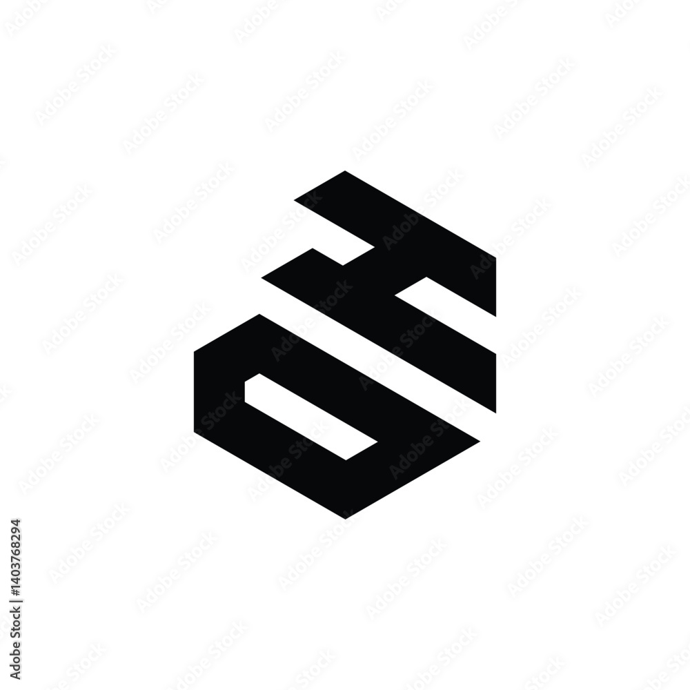 Initial DH Logo Polygon Shape Letter logo Design white background Initial DH Logo Polygon Shape Letter logo Design white background