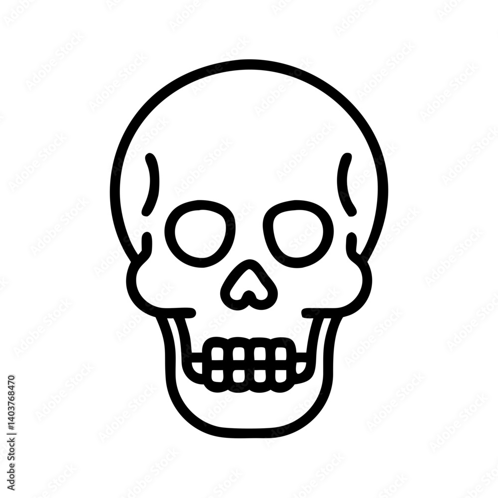 Fototapeta premium Human Skull Icon Representing Skeletal Head Structure