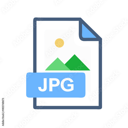 JPEG File Format Icon Representing Compressed Image Format